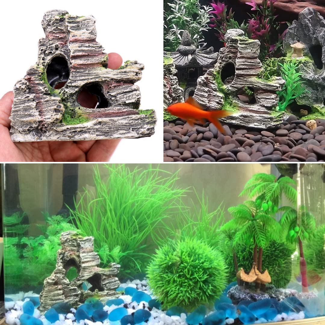 Amazon.co.jp: Charmoon アクアリウム 水槽 オブジェ 岩山 隠れ家